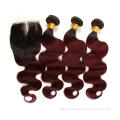 Wholesale Price Straight 1B Red Color Hair Extension Peruvian Human Hair